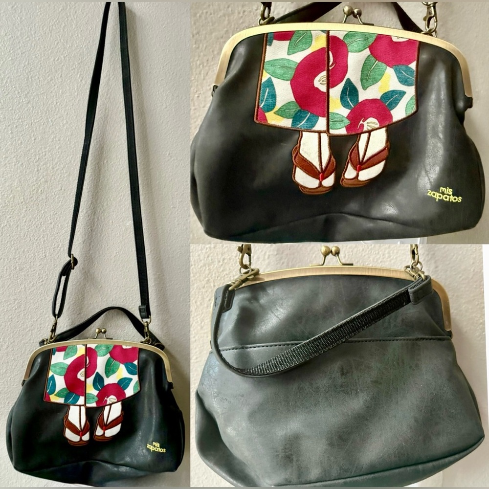 Mis Zapatos 2Way Kiss Lock Shoulder Bag Zori Sandal Embroidery